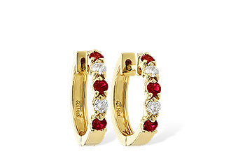 K001-75656: EARRINGS .33 RUBY .52 TGW